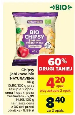 Carrefour Chipsy jabłkowe bio Naturavena oferta