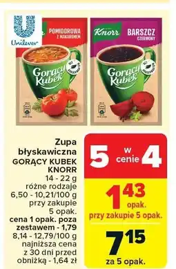 Carrefour Zupa błyskawiczna GORĄCY KUBEK KNORR oferta
