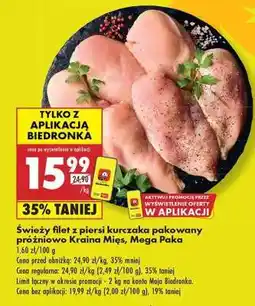 Biedronka Świeży filet z piersi kurczaka pakowany próżniowo Kraina Mięs , Mega Paka oferta