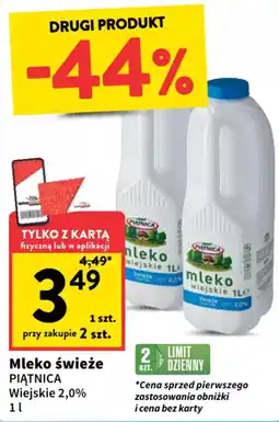Intermarche Mleko świeże PIĄTNICA Wiejskie 2,0% oferta