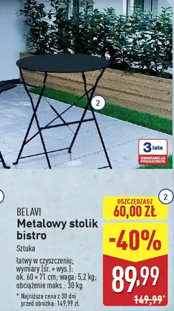 ALDI BELAVI Metalowy stolik bistro oferta