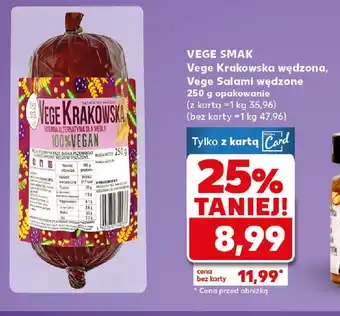 Kaufland Vege Krakowska wędzona, Vege Salami wędzone oferta