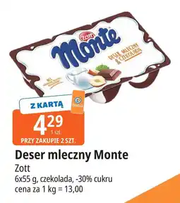 E.Leclerc Deser mleczno-czekoladowy z orzechami Zott Monte oferta