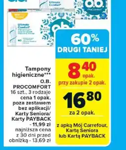 Carrefour Tampony higieniczne O.B. PROCOMFORT oferta