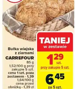 Carrefour Bułka wiejska z ziarnami Carrefour oferta