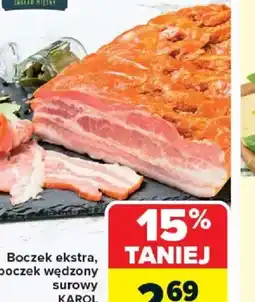 Carrefour Boczek ekstra, boczek wędzony surowy Karol oferta