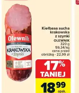 Carrefour Kiełbasa sucha krakowska z szynki Olewnik oferta