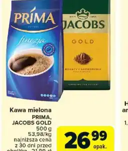 Carrefour Kawa mielona Prima, Jacobs Gold oferta