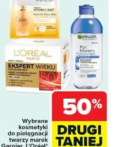 Carrefour Wybrane kosmetyki do pielęgnacji twarzy marek Garnier, L'Oréal oferta