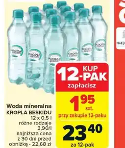 Carrefour Woda mineralna KROPLA BESKIDU oferta