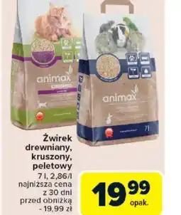 Carrefour Zwirek drewniany, kruszony, peletowy Animax oferta