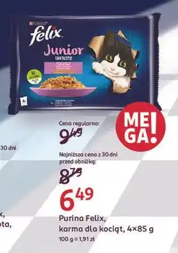 Rossmann Karma dla kota kurczak + łosoś Purina Felix Junior oferta