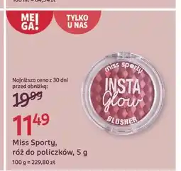 Rossmann Róż do policzków nr 003 flushed pink Miss Sporty Insta Glow oferta