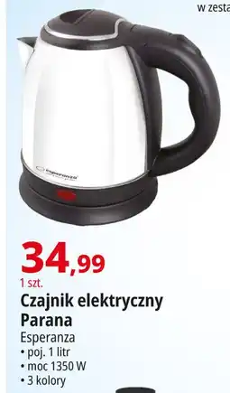 E.Leclerc Czajnik elektryczny 1l 1350 w parana ekk028w biały Esperanza oferta