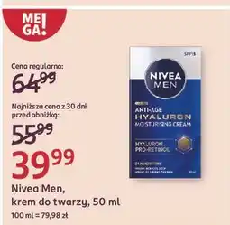 Rossmann Krem przeciwzmarszczkowy do twarzy Nivea Men Hyaluron oferta