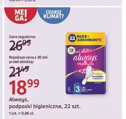 Rossmann Podpaski night Always Platinum oferta