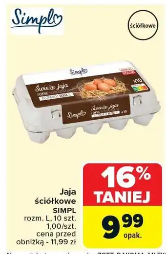 Carrefour Market Jaja ściółkowe Simpl oferta