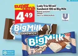 Topaz Lody Trio/Sandwich Big Milk Unilever oferta
