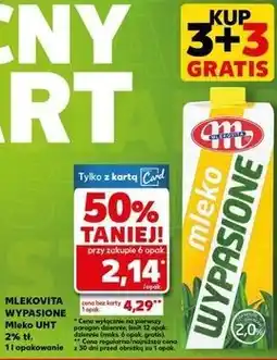 Kaufland Mleko 2% Mlekovita Wypasione oferta