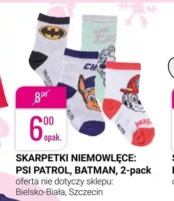 bi1 Skarpetki niemowlęce Psi Patrol, Batman 2-pack oferta