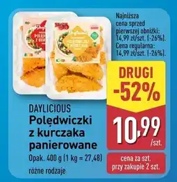ALDI Poledwiczki z kurczaka panierowane różne rodzaje Daylicious oferta
