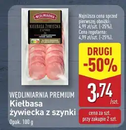 ALDI Kiełbasa żywiecka z szynki Wędliniarnia Premium oferta
