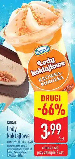 ALDI Lody koktajlowe Krówka-Kukułka Koral oferta