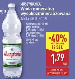 ALDI Muszynianka Woda mineralna wysokozmineralizowana oferta