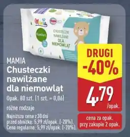 ALDI MAMIA Chusteczki nawilżane dla niemowląt oferta