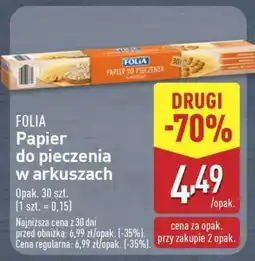 ALDI FOLIA Papier do pieczenia w arkuszach oferta