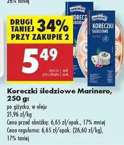 Biedronka Koreczki śledziowe Marinero oferta