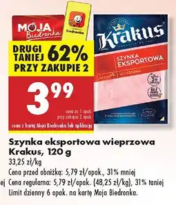 Biedronka Szynka eksportowa wieprzowa Krakkus oferta
