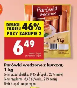 Biedronka Parówki wędzone z kurcząt Biedronka oferta