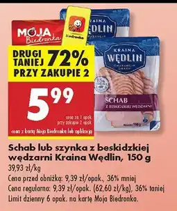 Biedronka Schab lub szynka z beskidzkiej wędzarni Kraina Wędlin oferta