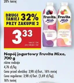 Biedronka Napój jogurtowy Fruvita Mixo oferta