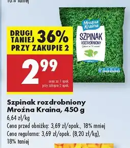Biedronka Szpinak rozdrobniony Mroźna Kraina oferta