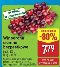 ALDI Winogrona ciemne bezpestkowe oferta