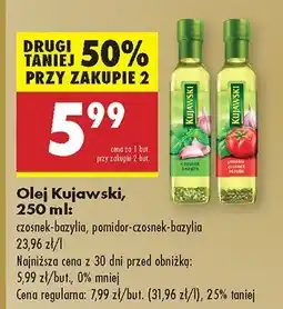 Biedronka Olej Kujawski: czosnek-bazylia, pomidor-czosnek-bazylia oferta