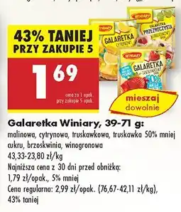 Biedronka Galaretka Winiary (malinowa, cytrynowa, truskawkowa, brzoskwiniowa, wiśniowa) oferta