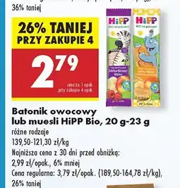 Biedronka Batonik owocowy/muesli HiPP Bio oferta