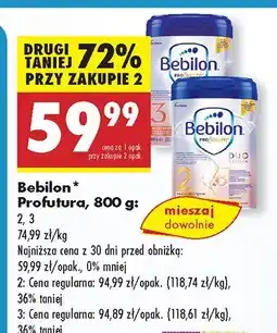 Biedronka Mleko modyfikowane Bebilon Profutura oferta