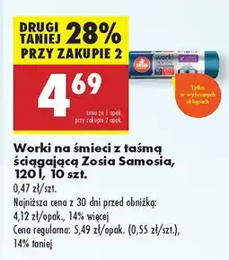 Biedronka Worki na śmieci z taśmą ściągającą Zosia Samosia oferta