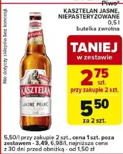 Carrefour Piwo KASZTELAN JASNE NIEPASTERYZOWANE oferta