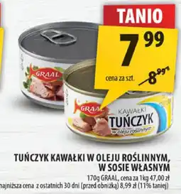 Arhelan Tuńczyk kawałki w oleju roślinnym, w sosie własnym Graal oferta