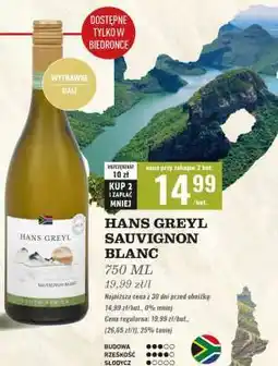 Biedronka HANS GREYL SAUVIGNON BLANC oferta