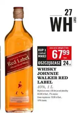 Biedronka Whisky Johnnie Walker Red Label oferta