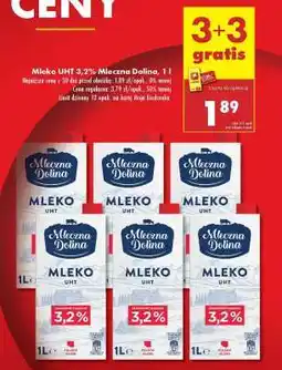 Biedronka Mleko UHT 3,2% Mleczna Dolina, 1 l oferta