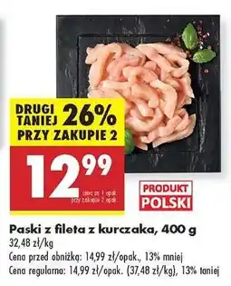 Biedronka Paski z fileta z kurczaka 400 g oferta