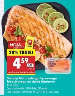 Biedronka Świeży filet z pstrąga tęczowego łososiowego ze skórą Marinero oferta