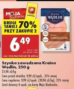 Biedronka Szynka wędzona Kraina Wędlin, 250 g oferta